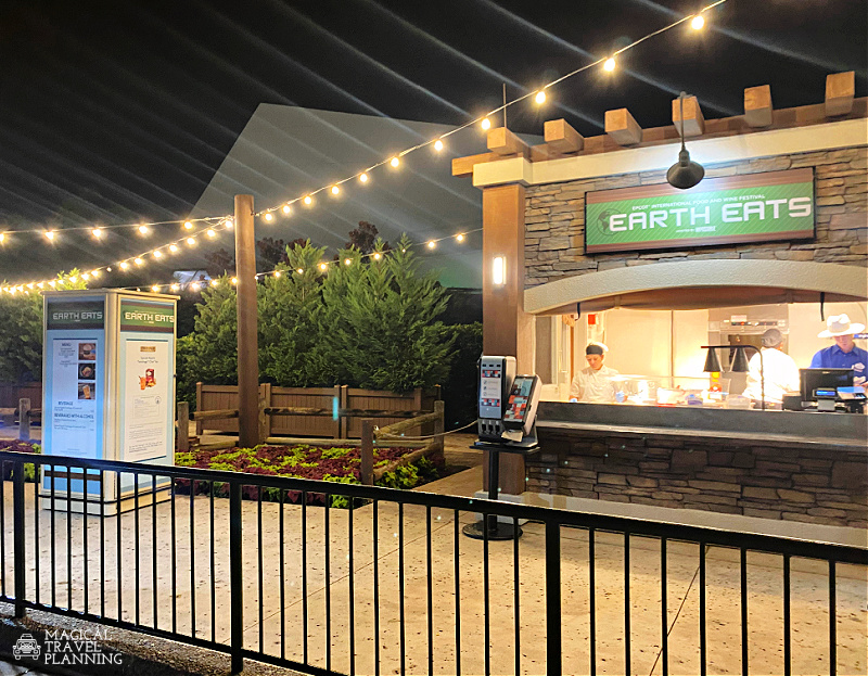 Earth Eats one of the many Global Marketplaces where you an try food at the EPCOT International Food and Wine Festival