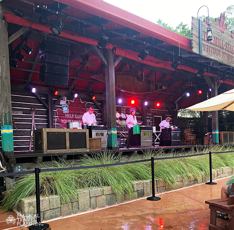 Jammin' Chefs live entertainment on the Mill Stage at the Canada pavilion in World Showcase at Epcot during the Food and Wine Festival.